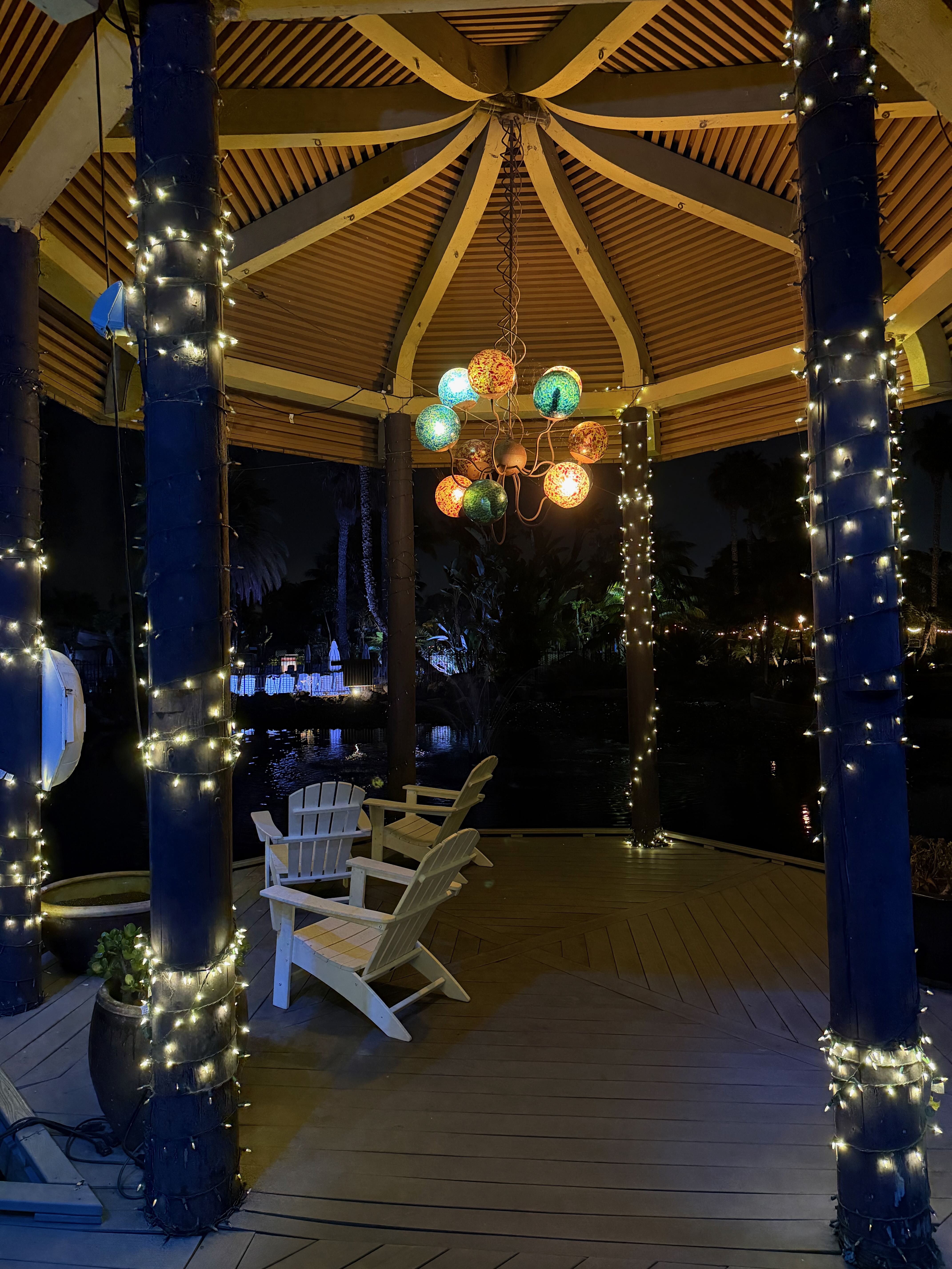 Paradise Point Resort at sunset